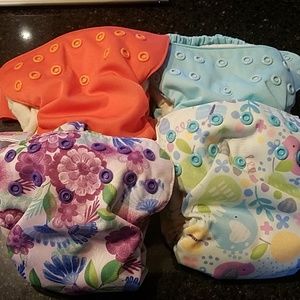 4 Blueberry Simplex Organic NB cloth diapers
